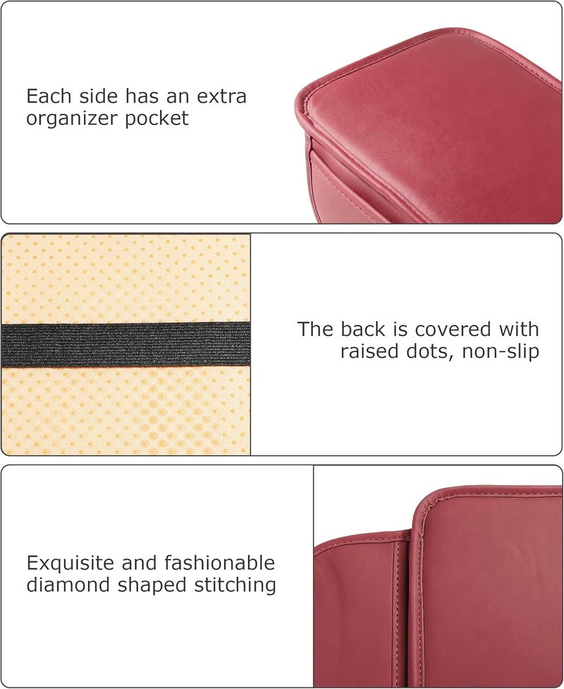 SCUARI Center Console Cover,Arm Rest Cover for Car,Car Accessories Car Center Console Cover,Center Console Cover with Storage Bag,Car Interior Accessories for Most Vehicles Vehicles (Red) - Image 3